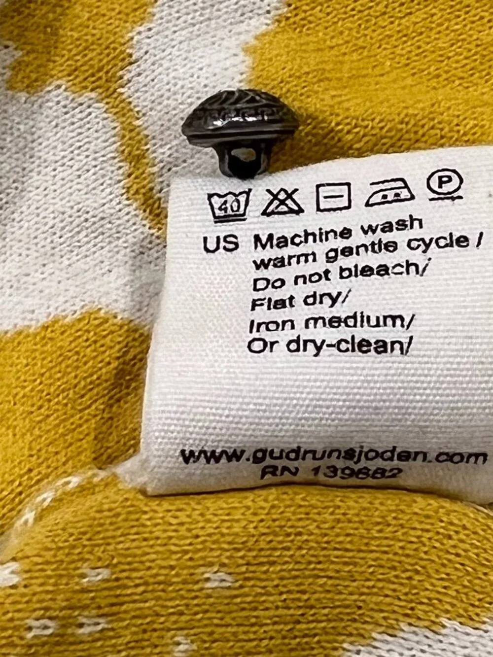 Gudren Sjoeden Anemone Jacquard Knit Cardigan Lemon Yellow, XL